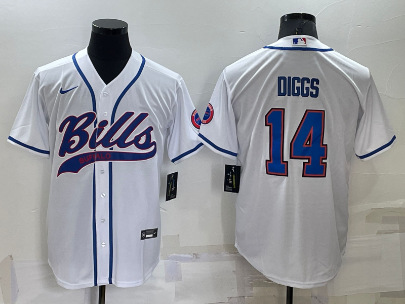 Men's Buffalo Bills ACTIVE PLAYER Custom White With Patch Cool Base Stitched Baseball Jersey Men's Buffalo Bills ACTIVE PLAYER Custom White With Patch Cool Base Stitched Baseball Jersey